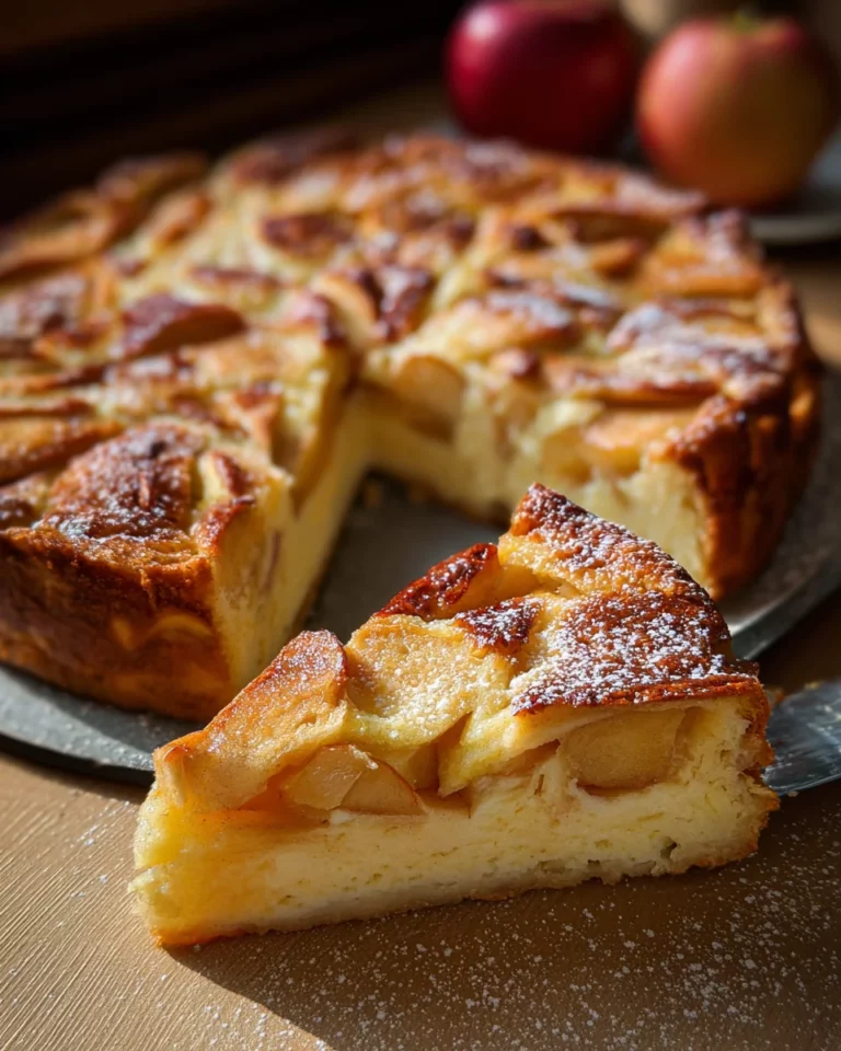 Apfelkuchen mit Pudding