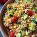 Bunter Reissalat mit Pesto Dressing