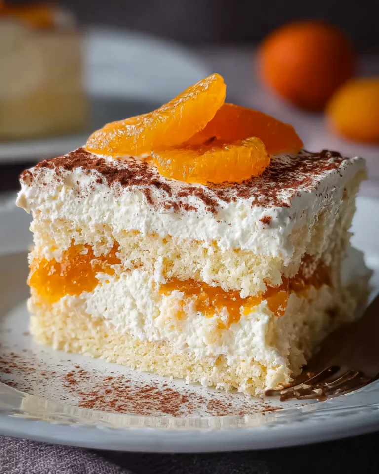 Fantakuchen mit Mandarinen und Schmandcreme