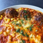 Fleischbällchen aus dem Ofen mit Tomatensauce und Mozzarella