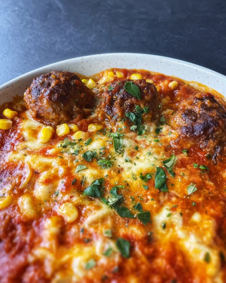 Fleischbällchen aus dem Ofen mit Tomatensauce und Mozzarella
