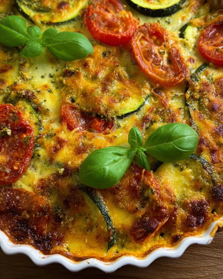 Gemüsegratin mit Pestosauce