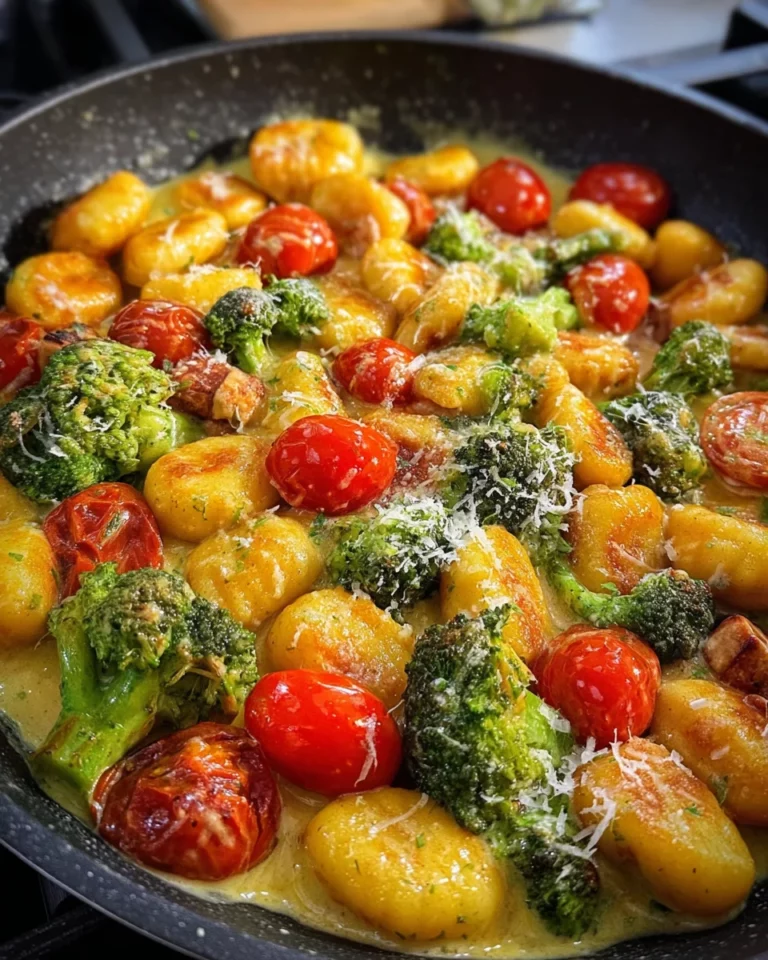Gnocchi Pfanne mit Brokkoli und Tomaten in Pestorahm