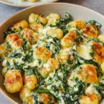 Gnocchi Pfanne mit Spinat und Feta - einfach & schnell