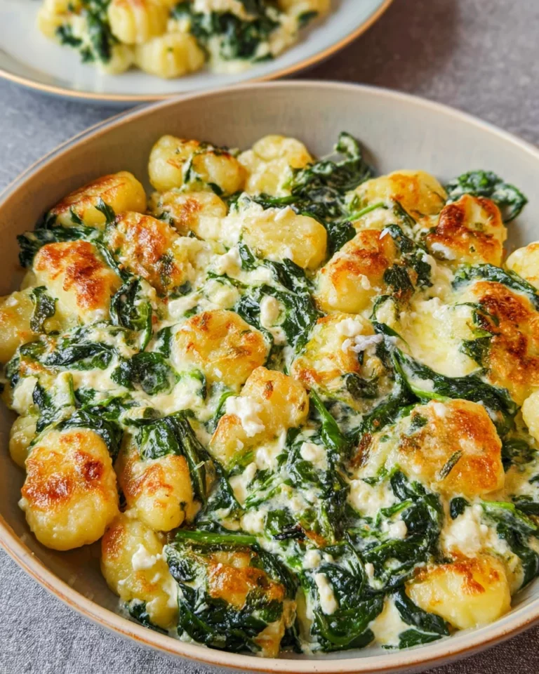 Gnocchi Pfanne mit Spinat und Feta - einfach & schnell