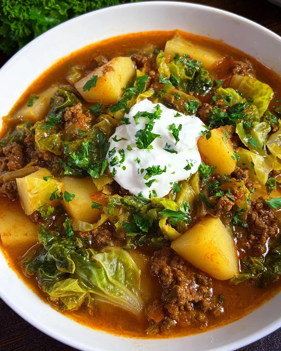 Hackfleisch-Spitzkohl-Kartoffel-Eintopf