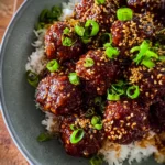 Hackfleischbällchen aus der Pfanne in Sesam-Teriyaki-Sauce (einfaches Rezept)