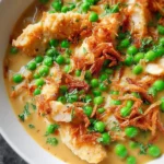 Hähnchen mit Erbsen in Senf-Sahne-Sauce