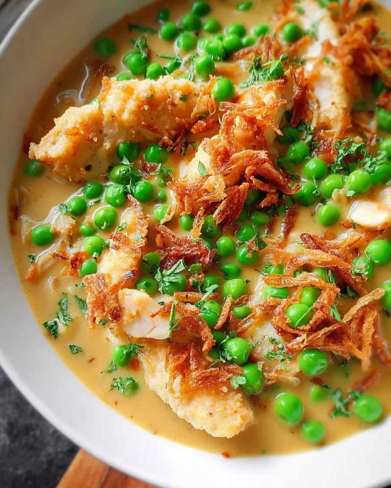 Hähnchen mit Erbsen in Senf-Sahne-Sauce