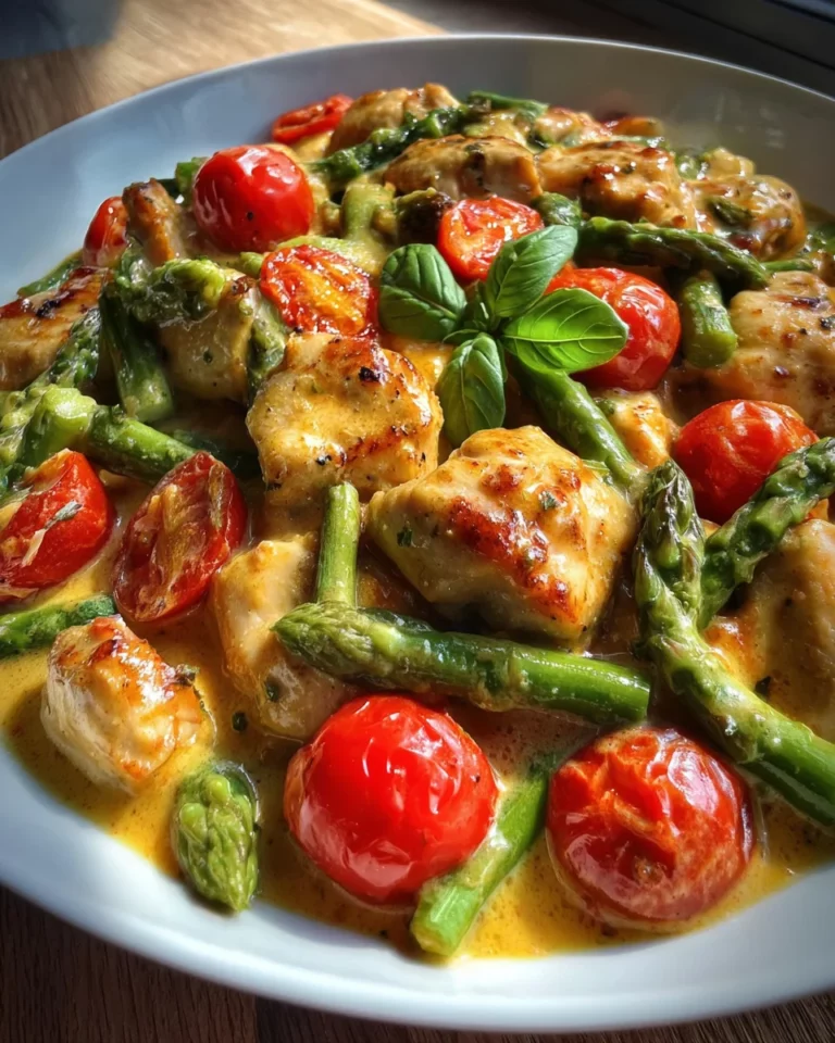 Hähnchen mit Spargel (schnelles Pfannenrezept)