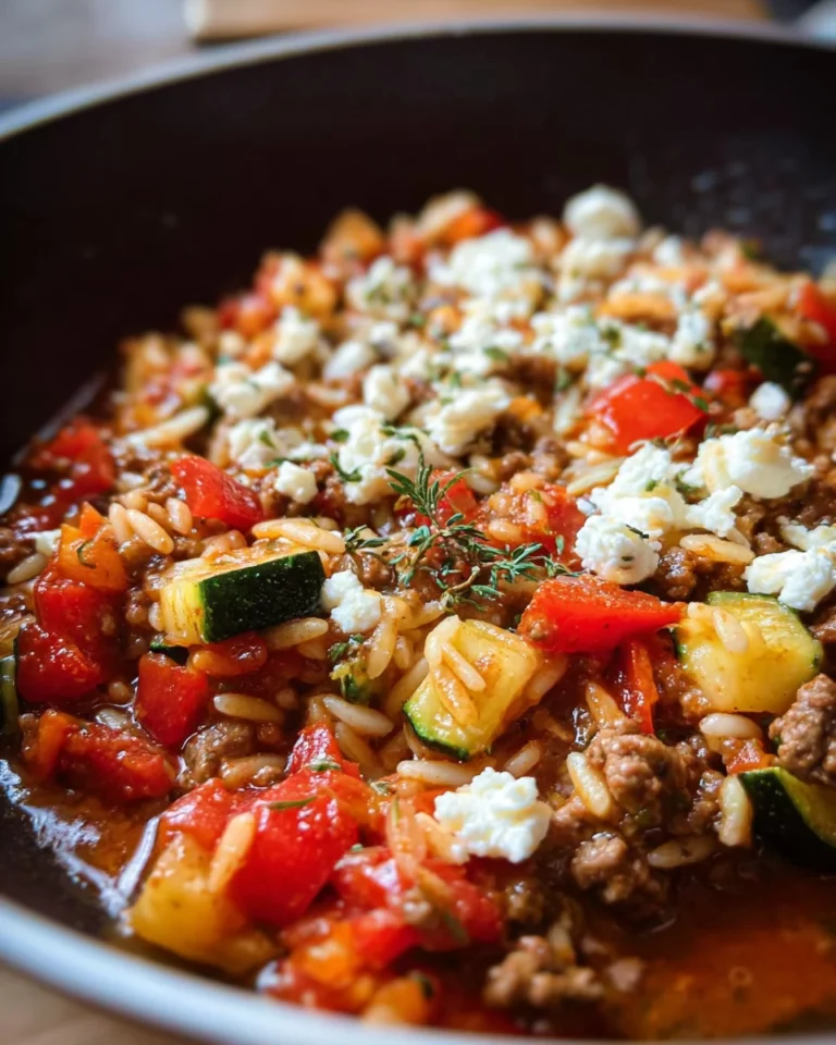 Kritharaki Hackfleisch Pfanne