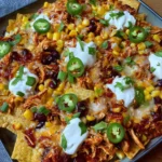 Loaded Nachos mit BBQ Hähnchen