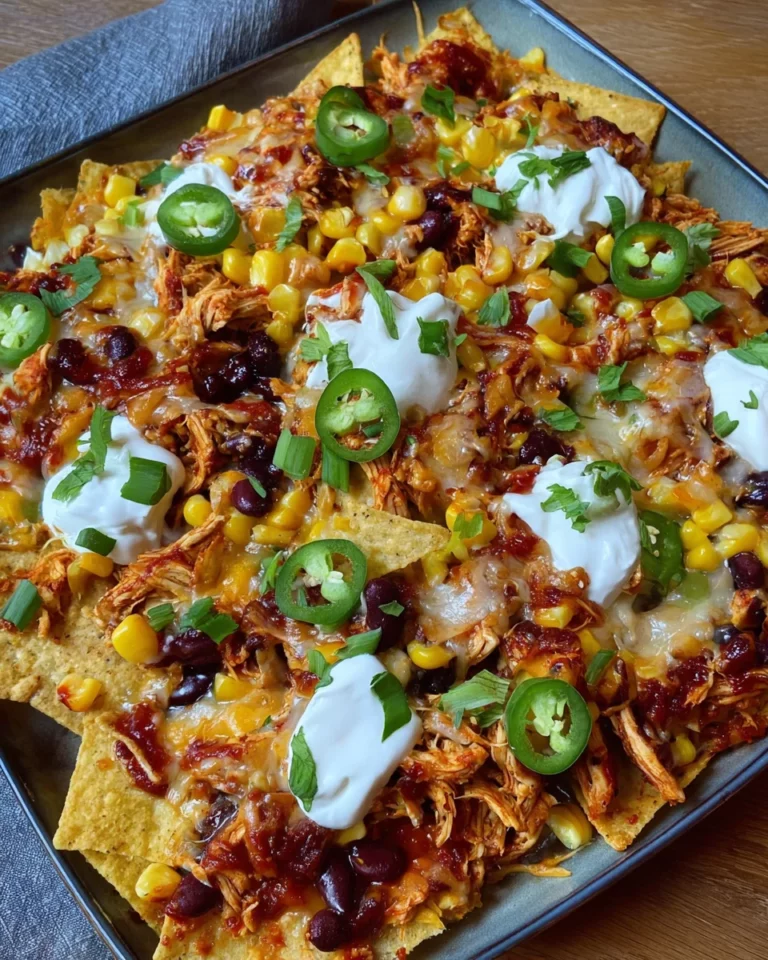 Loaded Nachos mit BBQ Hähnchen