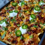 Loaded Nachos mit BBQ Hähnchen
