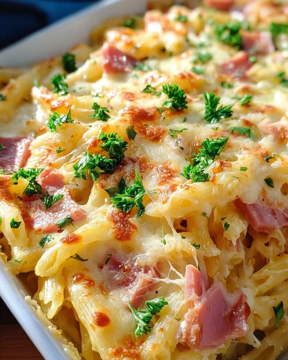 Nudel-Schinken-Gratin