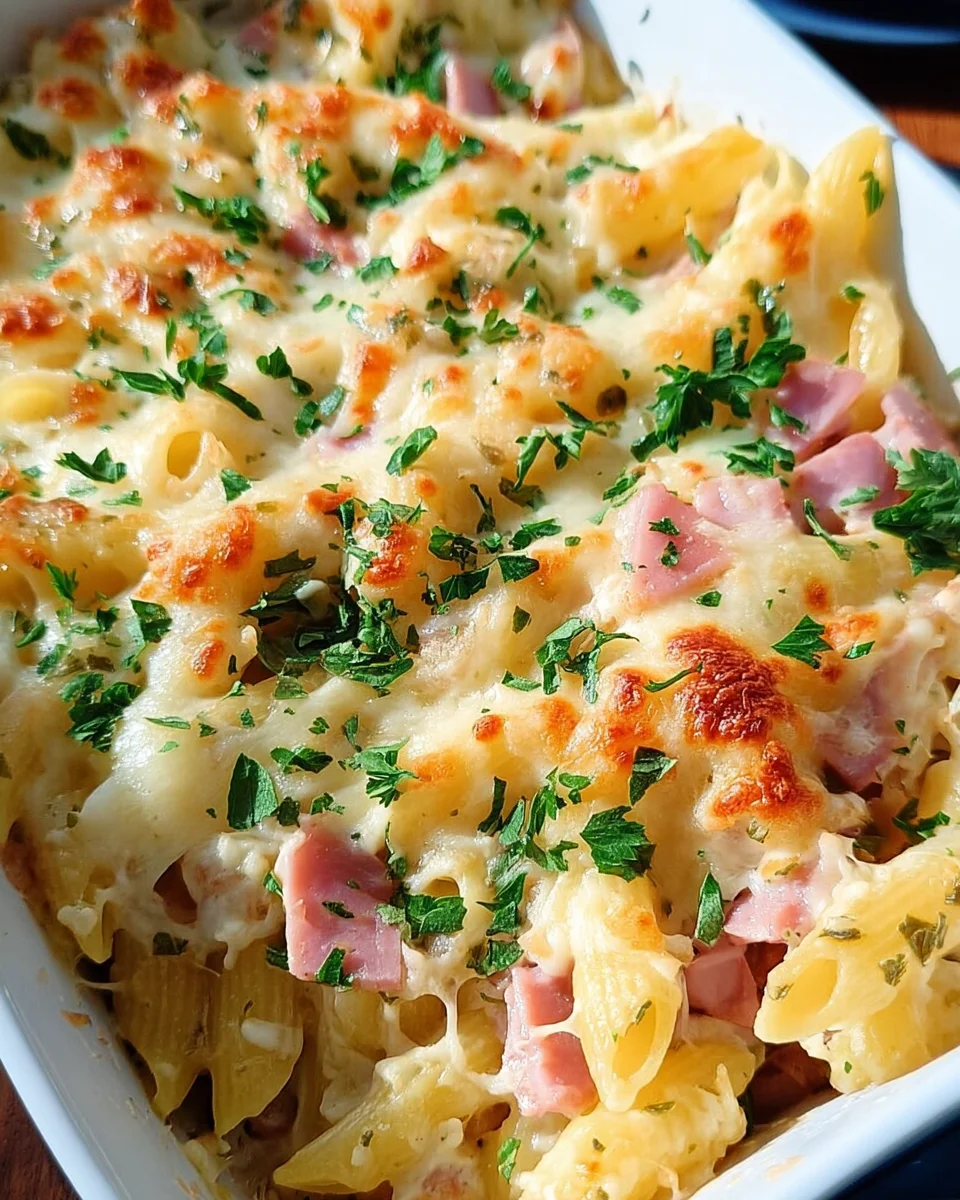 Nudel-Schinken-Gratin