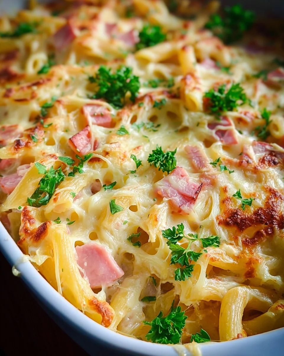 Nudel-Schinken-Gratin