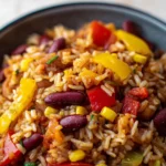 One-Pot-Reis mit Paprika, Bohnen und Mais
