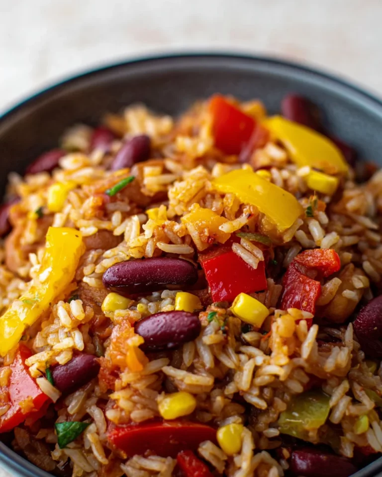 One-Pot-Reis mit Paprika, Bohnen und Mais