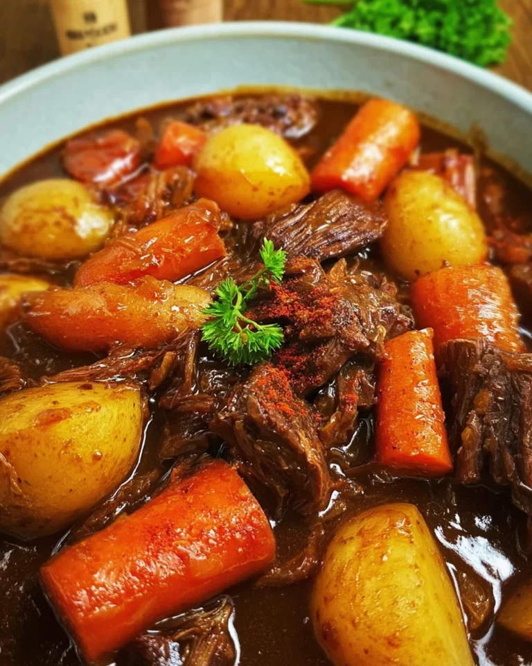 Schmortopf mit Rindfleisch, Kartoffeln und Möhren