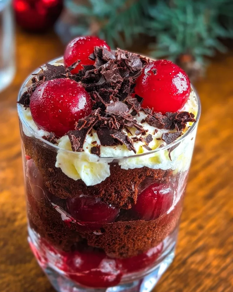 Schwarzwälder cherry juice Dessert im Glas