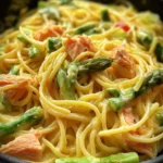 Spaghetti mit Lachs und Spargel