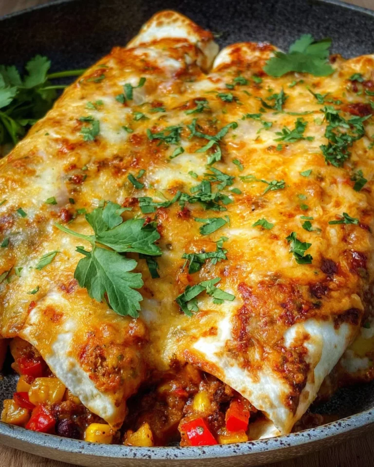 Überbackene Enchiladas mit Hackfleisch