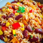Vegane Mexikanische Reispfanne mit Bohnen & Mais
