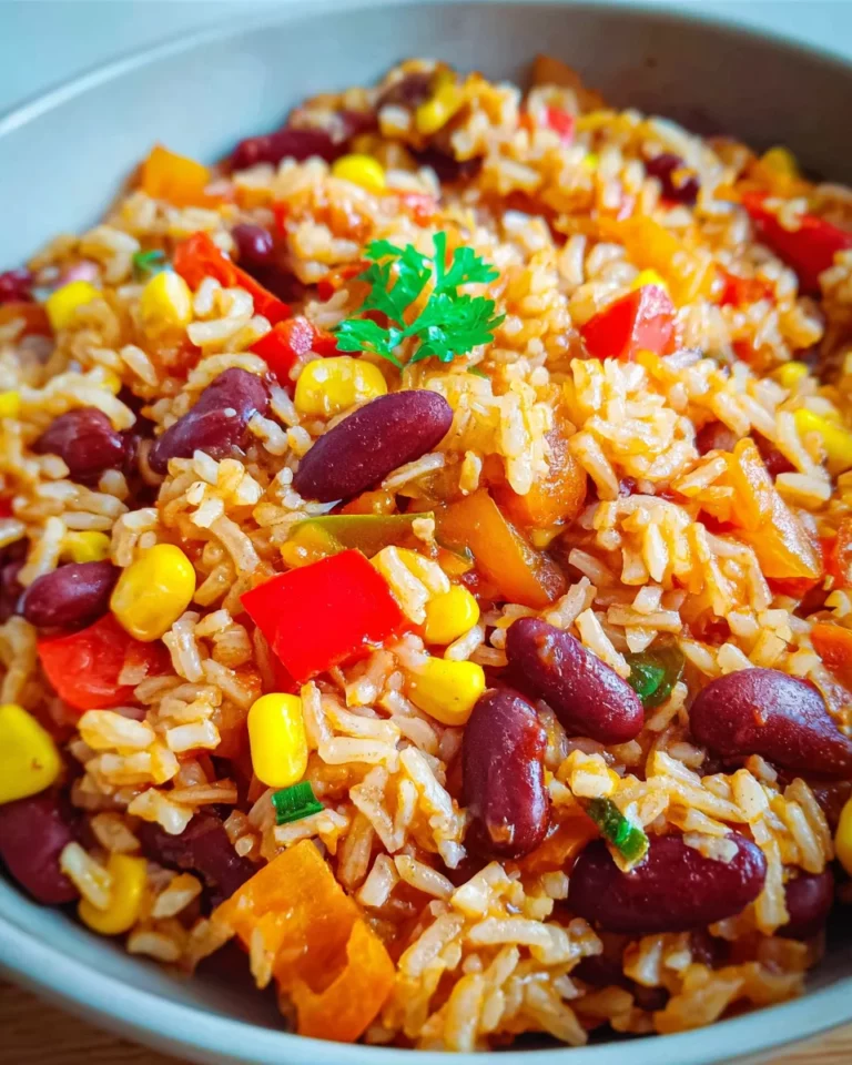 Vegane Mexikanische Reispfanne mit Bohnen & Mais