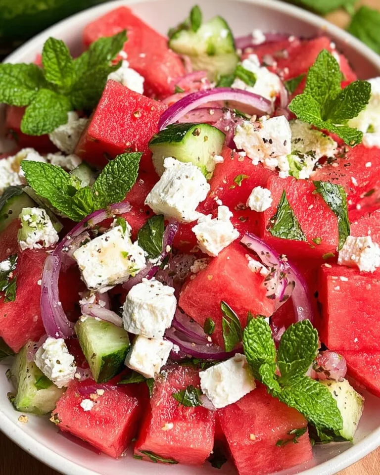 Wassermelonen-Feta-Salat mit Minze