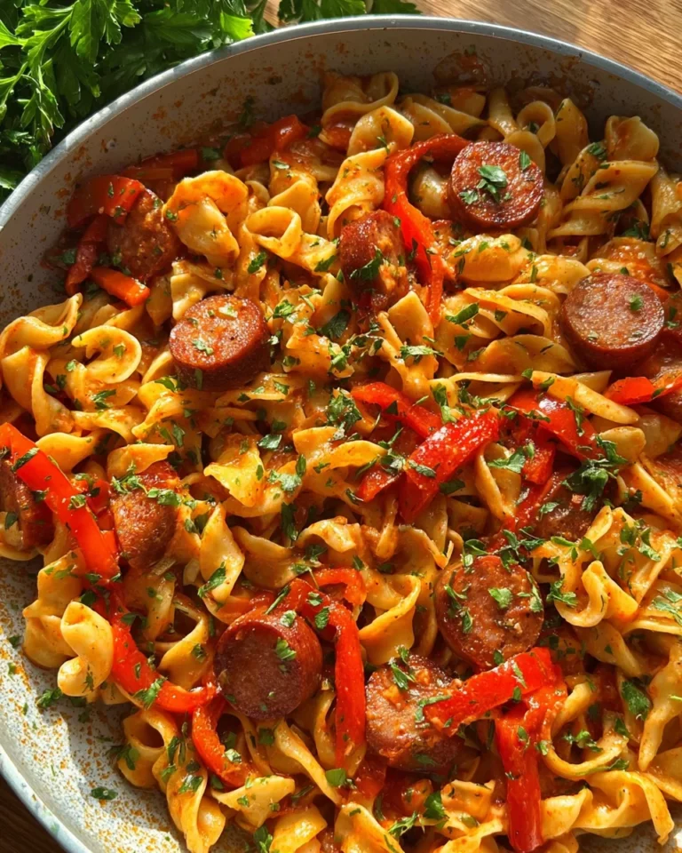 Würzige One-Pot Pasta mit Krakauer und Paprika