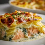 Zarter Lachs Auflauf mit Kartoffeln