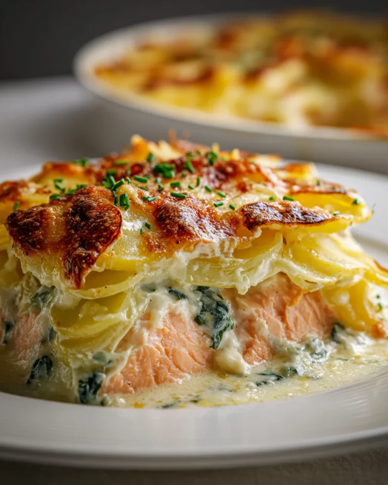 Zarter Lachs Auflauf mit Kartoffeln